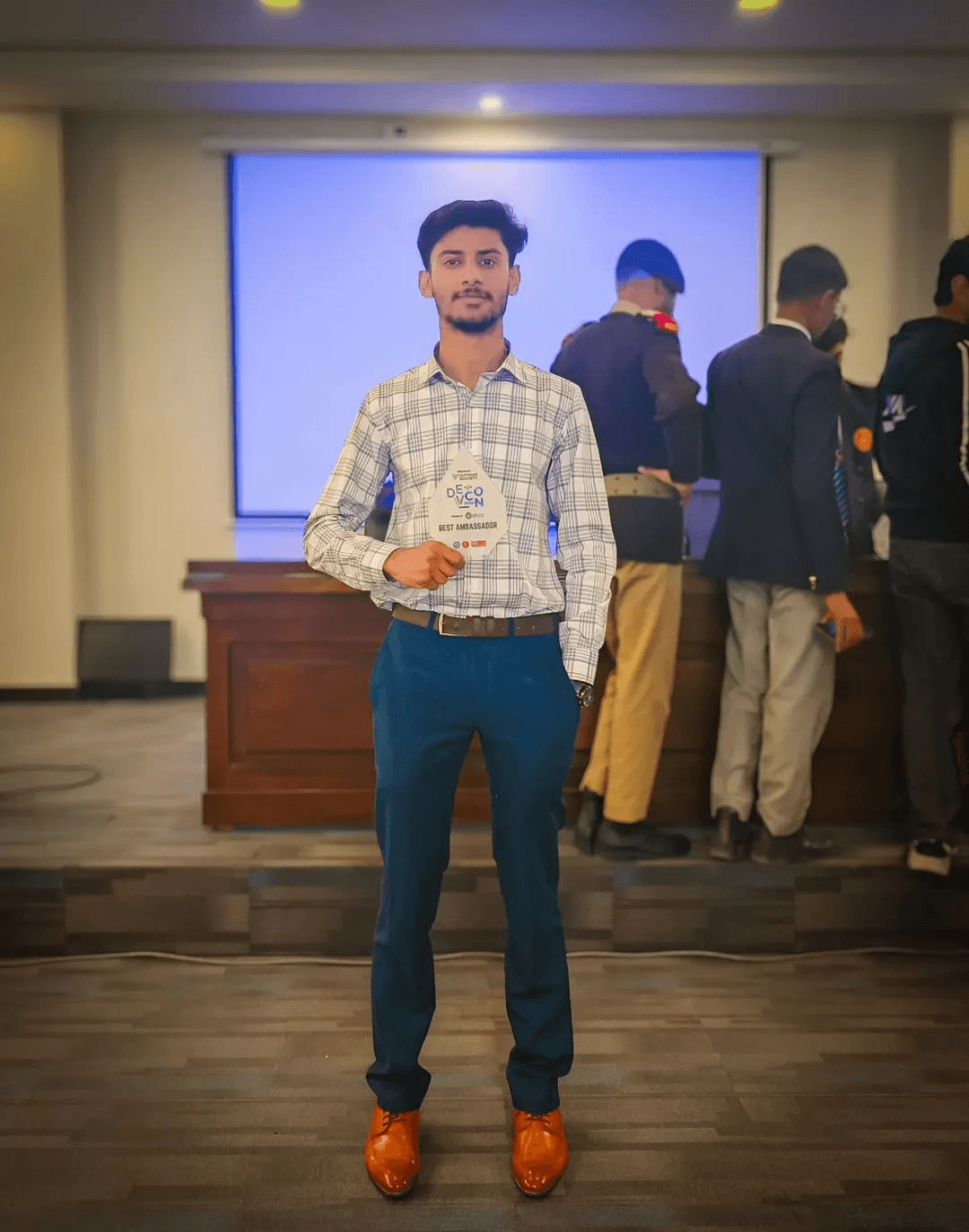 Saim Iftikhar recognized as an ambassador at an event